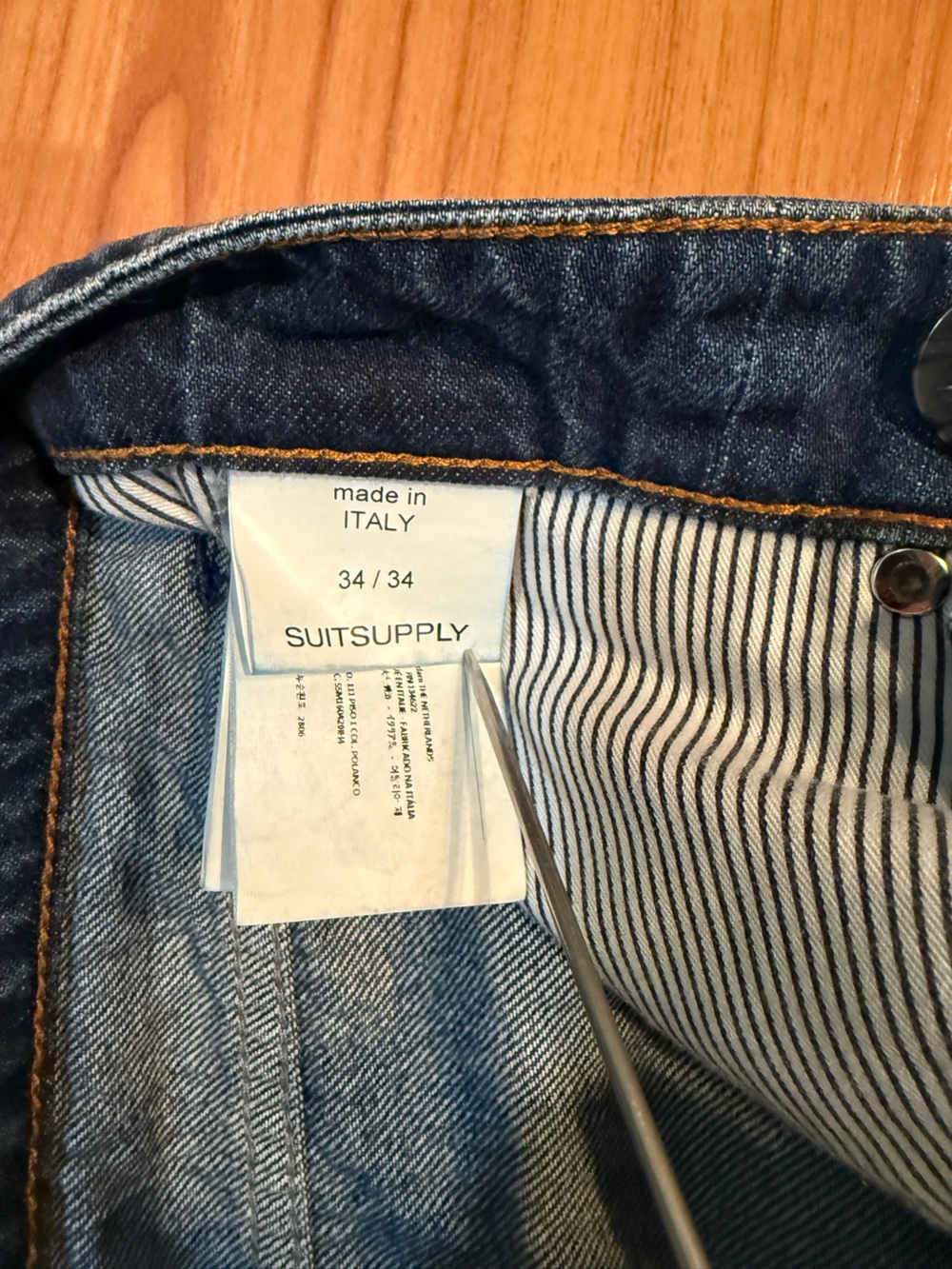 Suitsupply Men's Slim Straight Jeans - Blue Denim - Picture 3 of 11